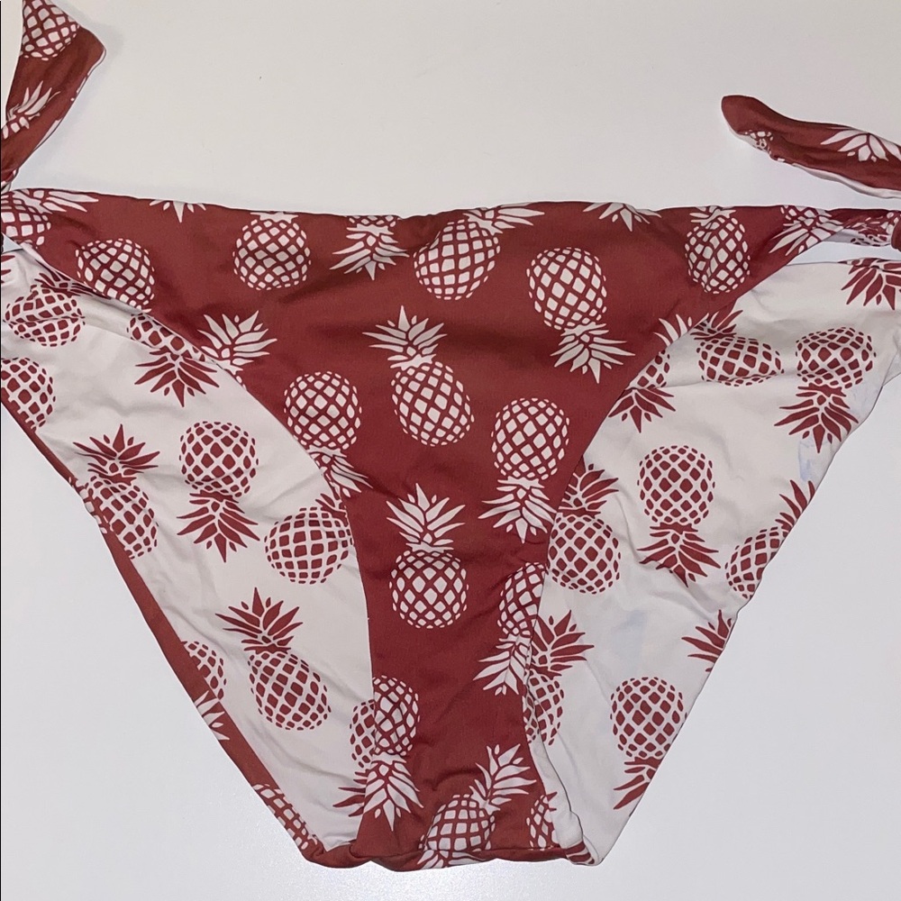 👙 Topik BIKINI BOTTOMS Rust Colour Reversible Ultra-soft Pineapple Print Bikini